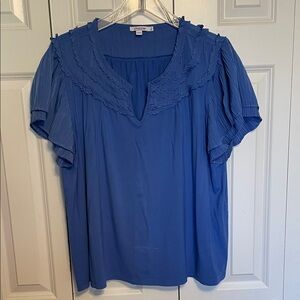 Chico's Royal Blue Ruffled Blouse
